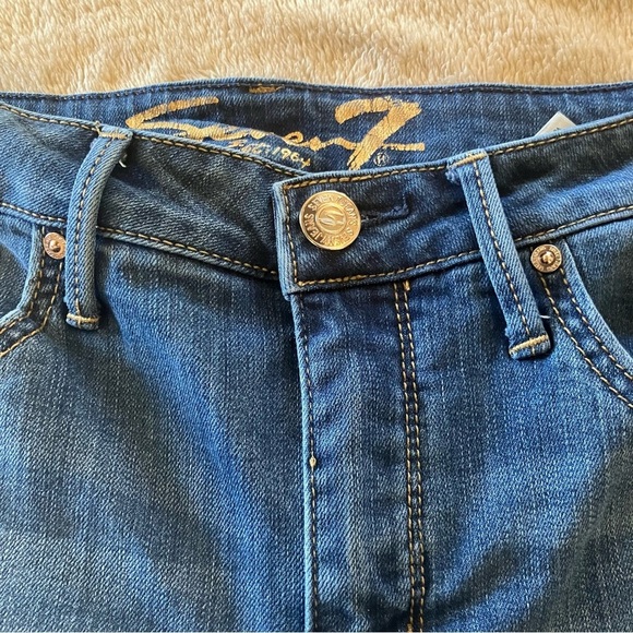 7 For All Mankind Womens Shelby Md Wash Tower Straight Cropped Jeans, 8 Hi Waist - Picture 8 of 16